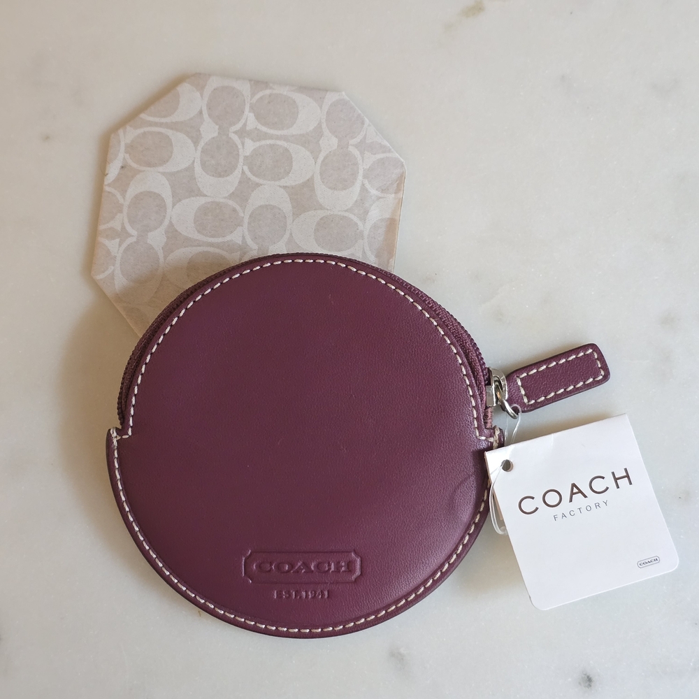 Vintage Y2K Coach Burgundy Coin Purse/Bag Charm